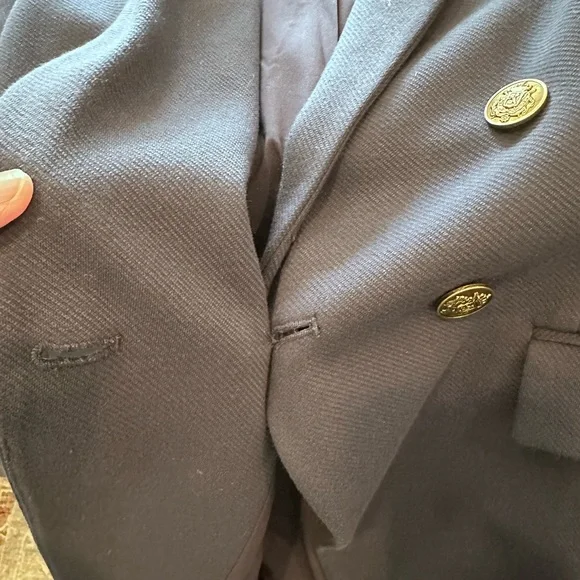 Navy Knit Double Breasted Blazer size 10 - Picture 7 of 9